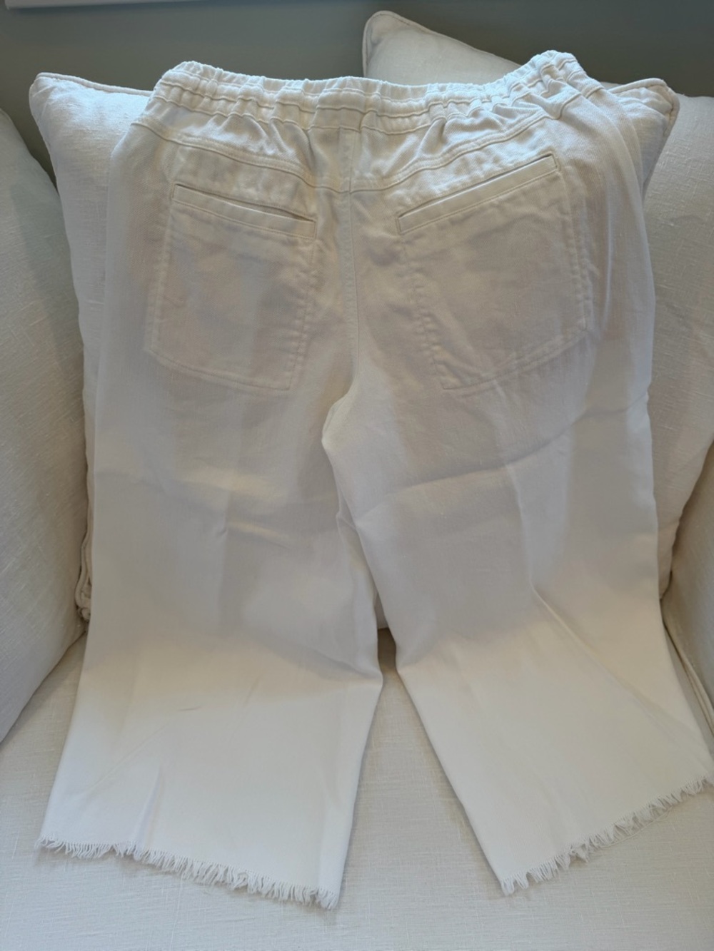 Anthropologie White Wide-Leg Drawstring Pants - Picture 6 of 12